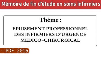 Photo of Memoire infirmiers : EPUISEMENT PROFESSIONNEL DES INFIRMIERS D’URGENCE MEDICO-CHIRURGICAL