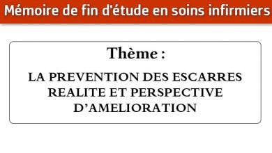 Photo of Mémoire infirmier : LA PREVENTION DES ESCARRES REALITE ET PERSPECTIVE D’AMELIORATION