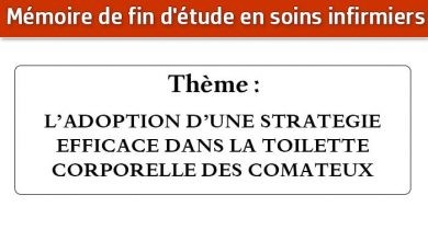 Photo of Mémoire infirmier : L’ADOPTION D’UNE STRATEGIE EFFICACE DANS LA TOILETTE CORPORELLE DES COMATEUX