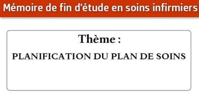 Photo of Mémoire infirmier : PLANIFICATION DU PLAN DE SOINS